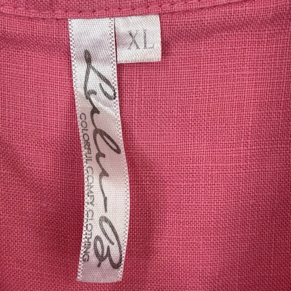 Lulu B Linen Top Womens XL Button Up Sleeveless Pink Breathable Summer Casual - Picture 2 of 8